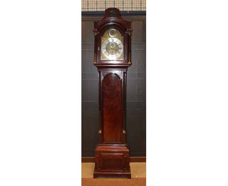 FINE GEORGE III MAHOGANY LONGCASE CLOCK BY HENRY JENKINS, LONDONcirca 1770, the unsigned eight day two train movement with an