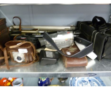 TWO PAIRS OF CASED BINOCULARS , AN OLD BEST POCKET CAMERA AND SUNDRY MID TWENTIETH CENTURY AND LATER PHOTOGRAPHICA AND A CANO