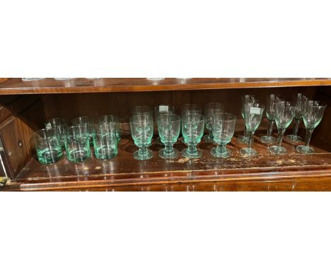 Heavy glass wine goblets, glasses and tumblers 