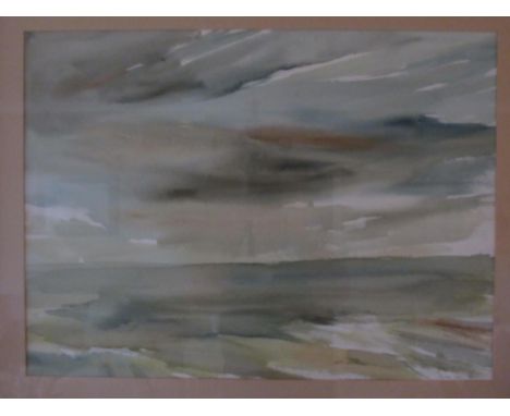 CHARLIE COLLIN: 20th Century modern seascape, watercolour, 52.5cm x 71cm 