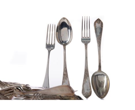 COLLECTION OF SCANDINAVIAN SILVER CUTLERY, .830 grade including table forks and spoons, numerous by David Andersen, of variou