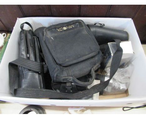 A box of assorted camera, including digital examples