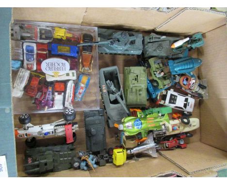 A box of model toys/ cars etc to include dinky examples