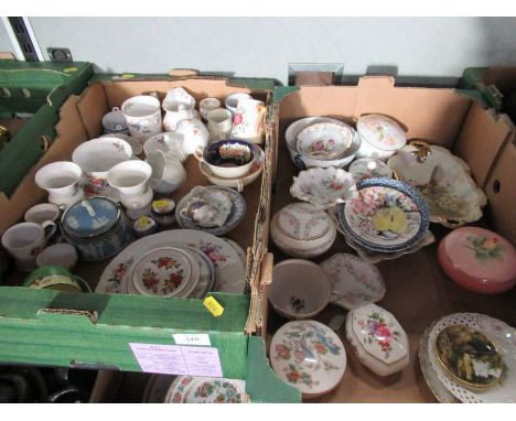 Two boxes of china to include Royal Worcester, Crown Derby