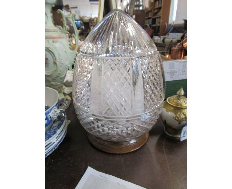 A cut glass light shade