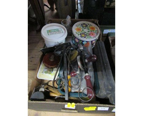 A box of sundries, tools etc