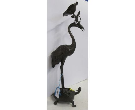 An Oriental metal model of a stork,&nbsp;