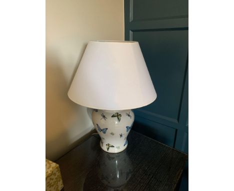 India Jane Ceramic Butterfly Lamp Base With Shade