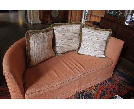 Orange Upholstered Curved Back Two Seater Sofa 2000 X 1000 X 900mm