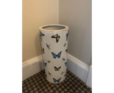 India Jane Ceramic Umbrella Stand With Butterfly And A Bug Design