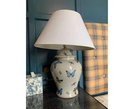 India Jane Ceramic Table Lamp Stand Butterfly Pattern H46 DIA21