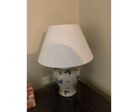 India Jane Ceramic Butterfly Lamp Base With Shade