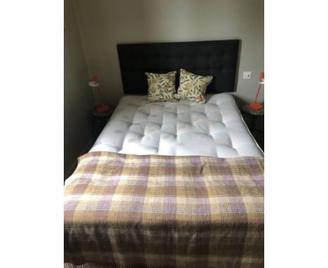 { Option of lots:  800 } Double Bed And Headboard, 2x Bedside Tables, 2x Jlp Orange Bedside Lamps, One Set Of Drapes , One Pi