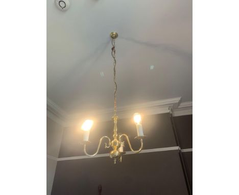 Heavy Dutch Brass 3 Branch Chandelier 700mm Drop x 400mm Diameter