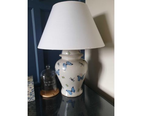 India Jane Ceramic Butterfly Lamp Base With Shade