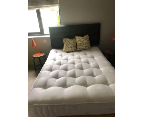 { Option of lots:  802, 803 } Double Bed And Headboard, 2x Bedside Tables, 2x Jlp Orange Bedside Lamps, One Set Of Drapes , O