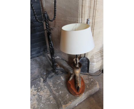 Early 20th Century Taxidermy Ostrich Leg Lamp On Wood Base 600 (H)