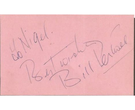 Bill Pertwee signed album page. Dedicated. 21 July 1926 - 27 May 2013 was an English comedy actor. He was best known for his 