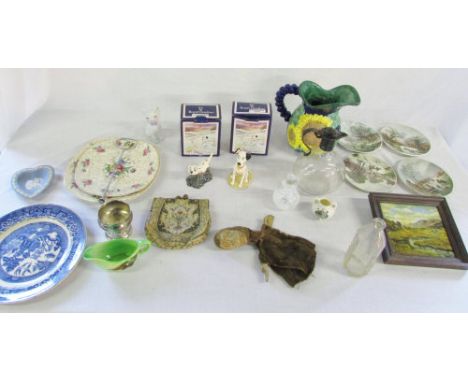 Various ceramics inc Royal Doulton & Poole, glassware, puppet etc