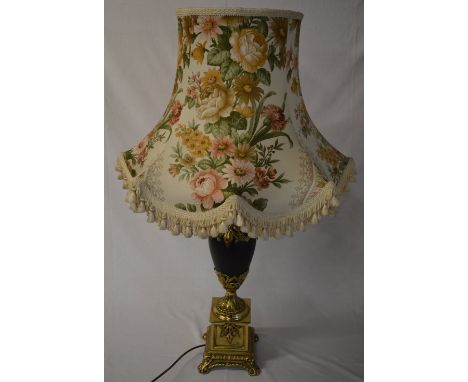 Large ornate table lamp with shade