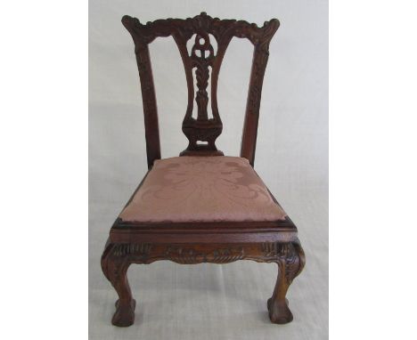 Miniature Chippendale style chair H 30 cm
