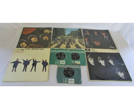 Selection of The Beatles albums and singles inc Rubber Soul, Abbey Road,  Help etc and one Rolling Stones album