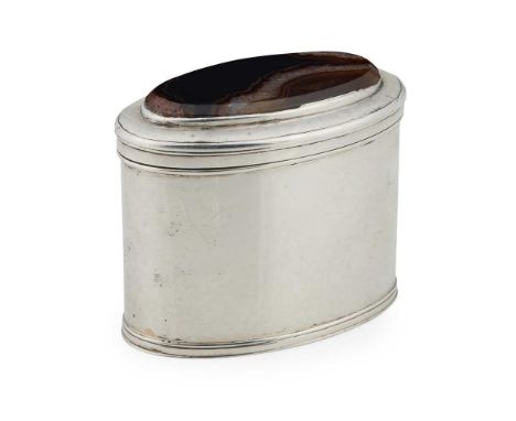 PERTH - A SCOTTISH PROVINCIAL SNUFF BOX CHARLES MURRAY  marked CM, of elliptical outline, the hinged lid inset with a Scottis