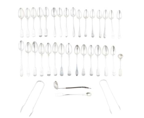 ABERDEEN - A COLLECTION OF SCOTTISH PROVINCIAL FLATWARE VARIOUS MAKERS, NATHANIEL GILET, GEORGE WYLLIE, WILLIAM JAMIESON ETC 