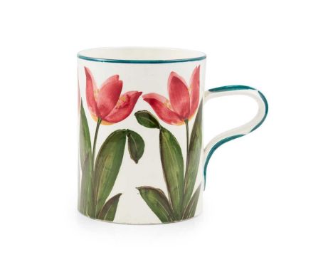 A WEMYSS WARE LARGE MUG 'TULIPS' PATTERN, CIRCA 1900 impressed WEMYSS WARE / R. H &amp; S markDimensions:14.2cm high