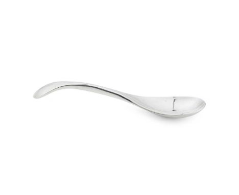 § A MODERN SPOON GRAHAM STEWART, EDINBURGH 2005 of hourglass outline with an oval bowl and planished finishDimensions:21cm lo