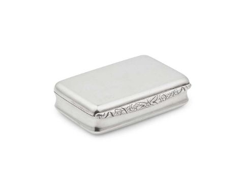 ABERDEEN - A SCOTTISH PROVINCIAL SNUFF BOX GEORGE BOOTH marked G.B. A.B.D.N, of rounded rectangular outline, foliate thumbpie