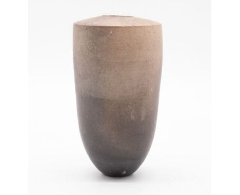 Abdo Nagi - An early mark light to dark grey stoneware vase, with incised AN monogram to base.Approx. 12cm high x 6.5cm wide.