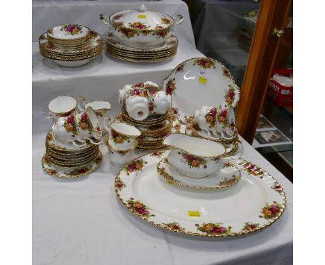 Large quantity of Royal Albert Old Country Roses tea and dinner service (some marked to the base seconds)