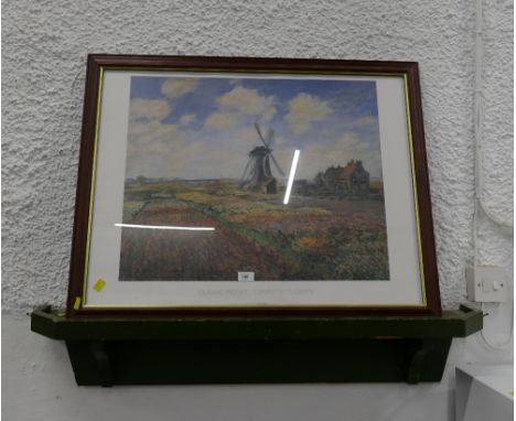 Monet print of a windmill