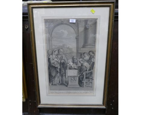 Vintage framed etching from the picture of Guercino at Bologna