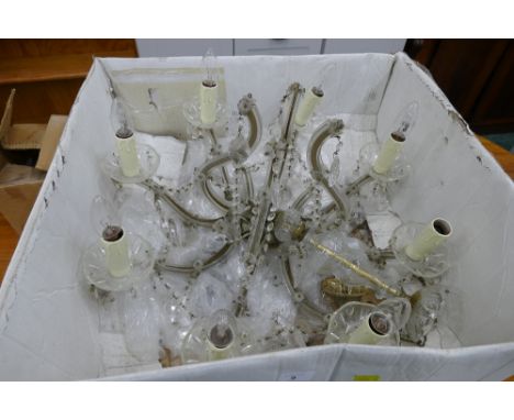 Vintage crystal chandelier, wired for electricity