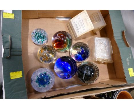 Collection of Caithness paperweights - Planetarium Fascination, Cauldron etc