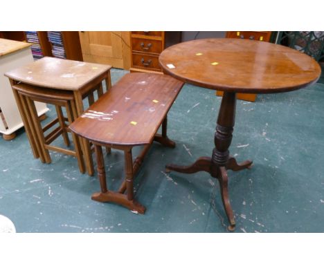 Victorian tripod table, nest of tables and other occasional table