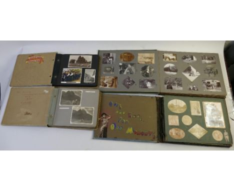 Four vintage photograph albums, early 1900's including military tours South Africa, Thailand dated 1945 and A Holiday in Germ