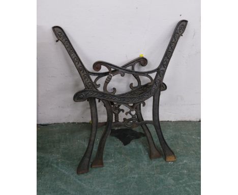 Pair of metal bench ends