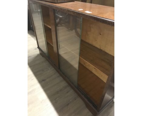 VINTAGE GLASS SLIDING DOOR BOOKCASE