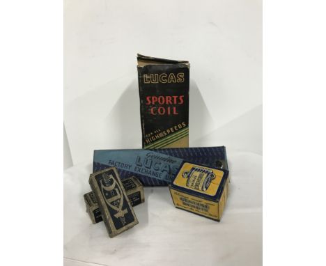 2 BOXES OF VINTAGE CAR ACCESSORIES ETC