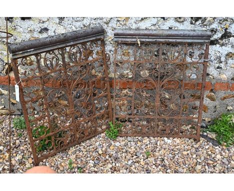 A pair of antique cast iron pedestrian gate panels (2)
