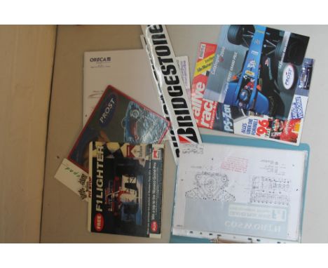 FORMULA ONE - a folder of F1 engine designs by Cogsworth Engineering. Lot further includes an F1 Marlboro lighter cardboard a