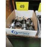 LOT OF (5) CAT40 TOOL HOLDERS W/ CUTTING ATTACHMENTS