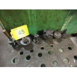 LOT OF (6) CAT40 TOOL HOLDERS W/ CUTTING ATTACHMENTS