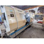 OKUMA LT-25M CNC TURNING CENTER, OKUMA OSP-U100L CNC CONTROL, TWIN SPINDLE, (4) LIVE TOOLS, (2)