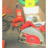 BLACK & DECKER FIRE STORM RECIPROCATING SAW, 2.3HP SKILSAW CIRCULAR SAW W/ SPARE BLADES
