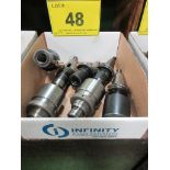 LOT OF (5) CAT40 TOOL HOLDERS W/ CUTTING ATTACHMENTS