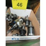LOT OF (5) CAT40 TOOL HOLDERS W/ CUTTING ATTACHMENTS